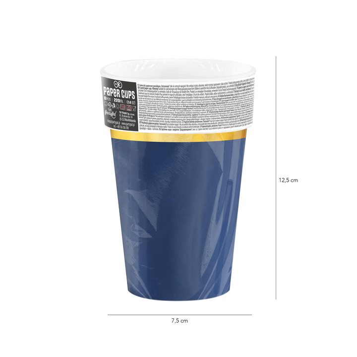 Kubek granatowy Classic Gold 220ml 6szt.