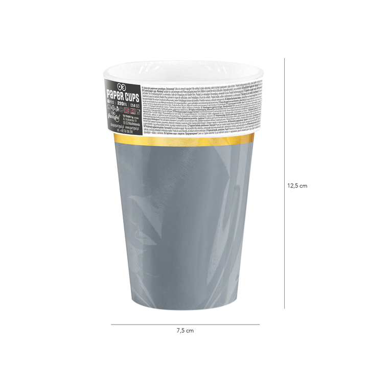 Kubek szary Classic Gold 220ml 6szt.