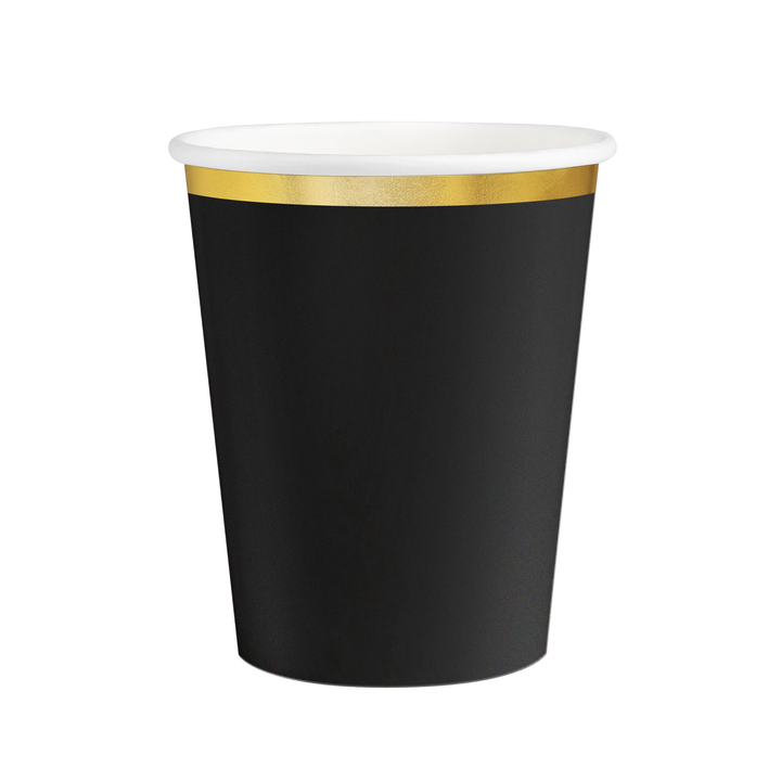 Kubek czarny Classic Gold 220ml 6szt.