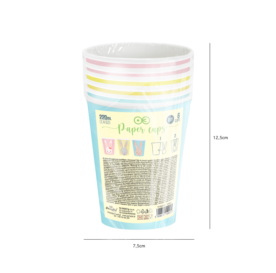 Kubek Wielkanoc zajączki 220 ml DIY mix 6 szt.