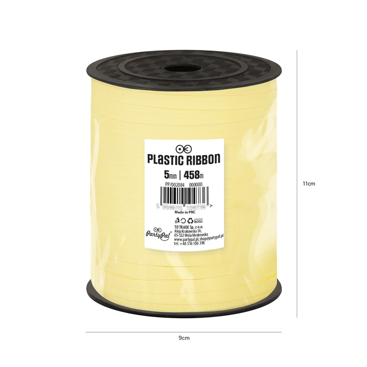 Wstążka plastikowa żółta pastelowa 458m