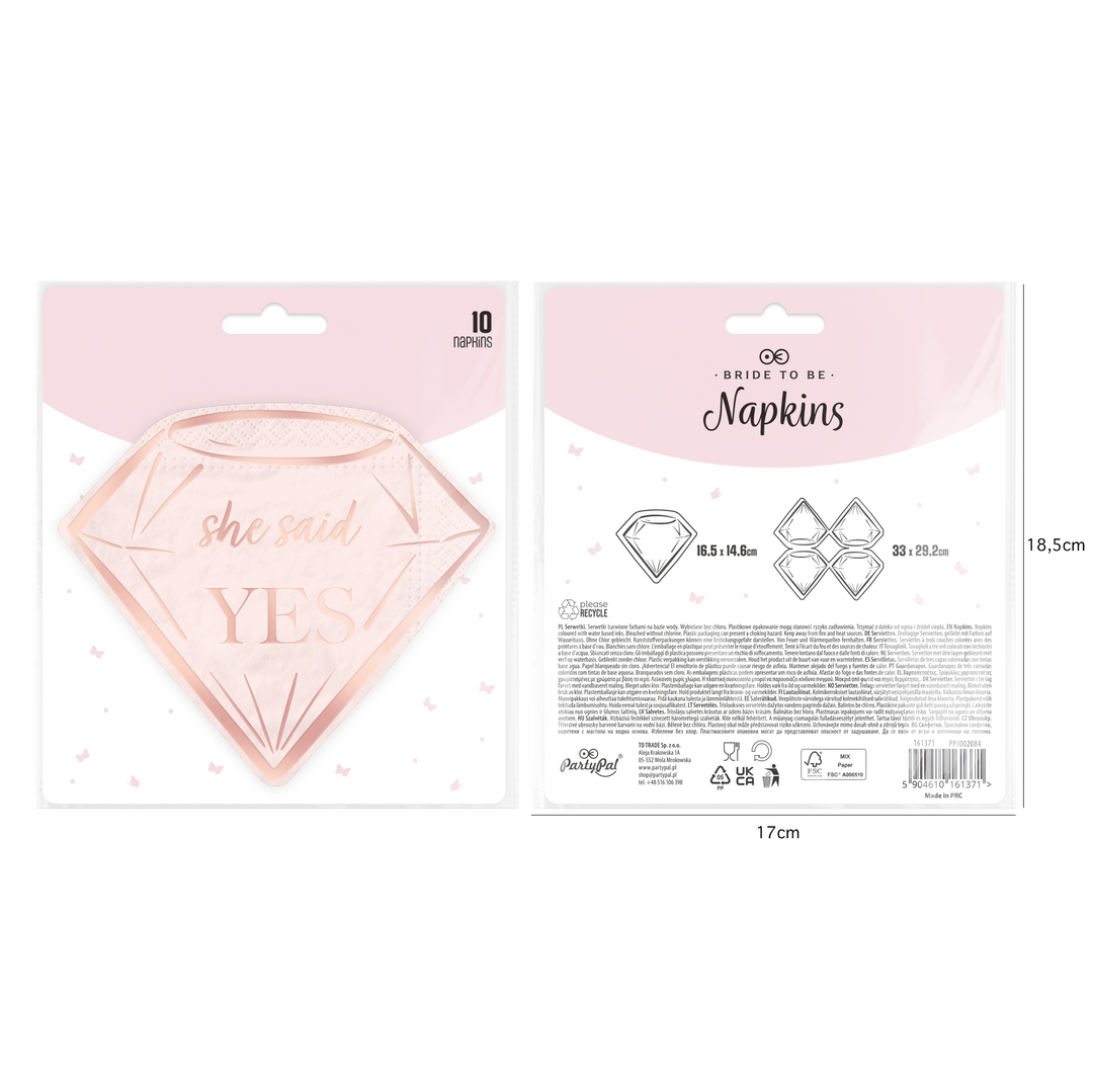 Serwetki Bride to be rose gold 10 szt.