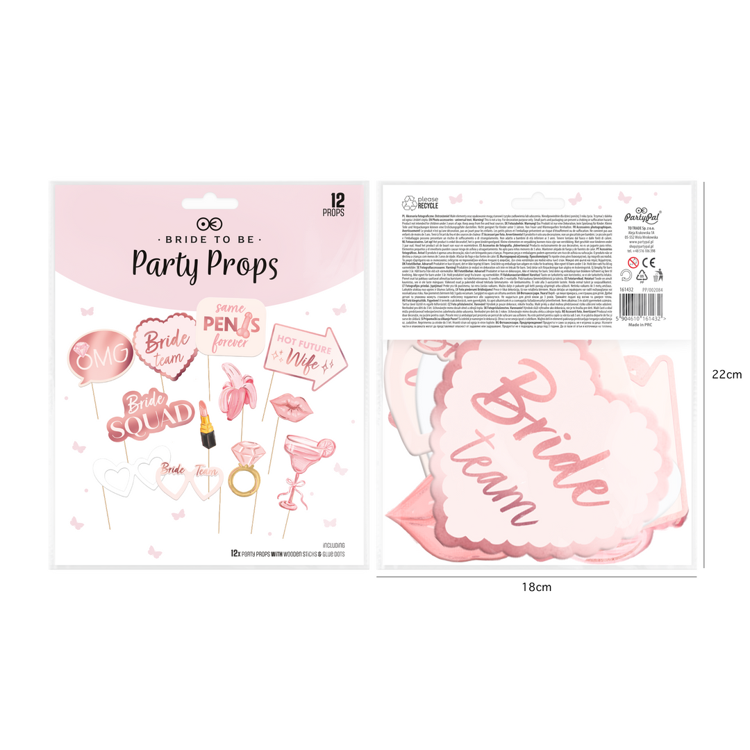 Rekwizyty do zdjęć Bride to be 12 szt.
