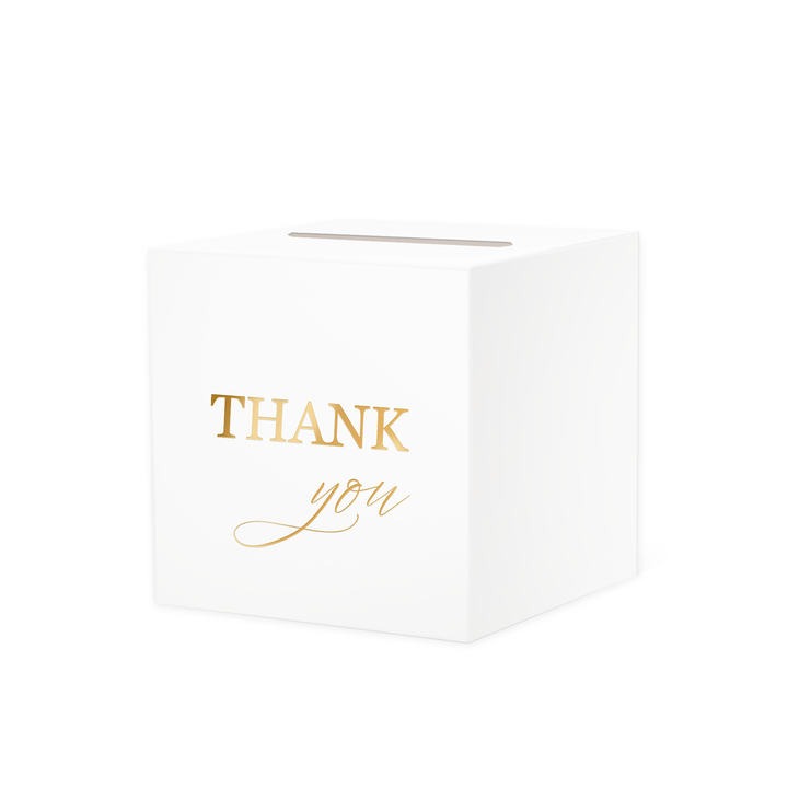 Pudełko na koperty biało-złote THANK YOU 1 szt. DIY