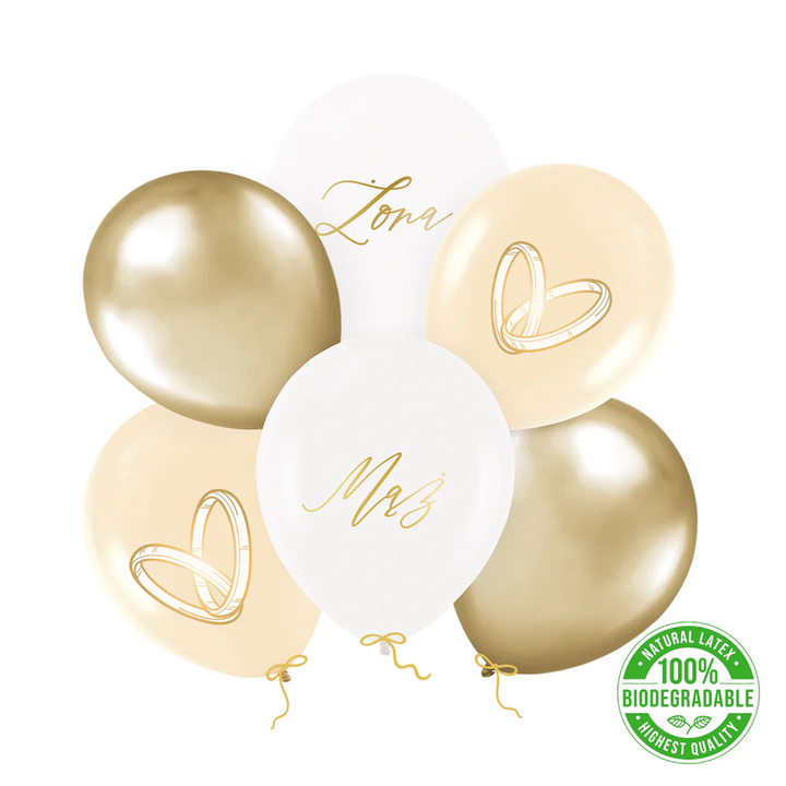 Balony lateksowe Mąż/Żona 12 cali 6 szt. zestaw