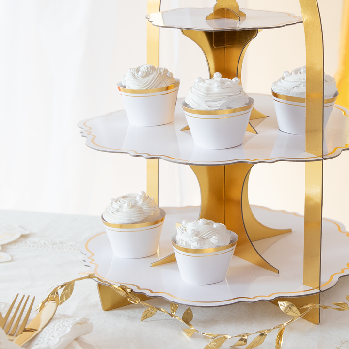 White and gold cookie stand 34x45 cm