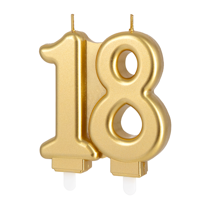 Świeczka złota cyfra 18
