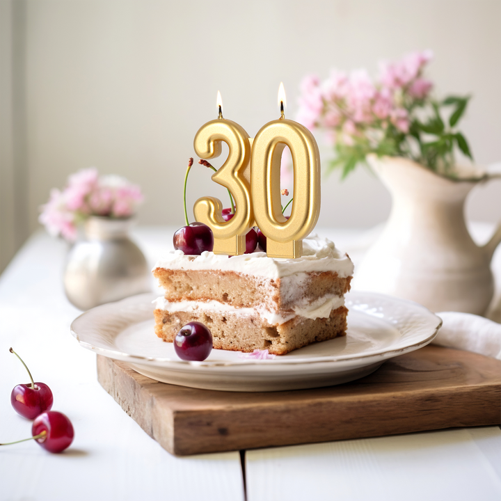 Świeczka złota cyfra 30