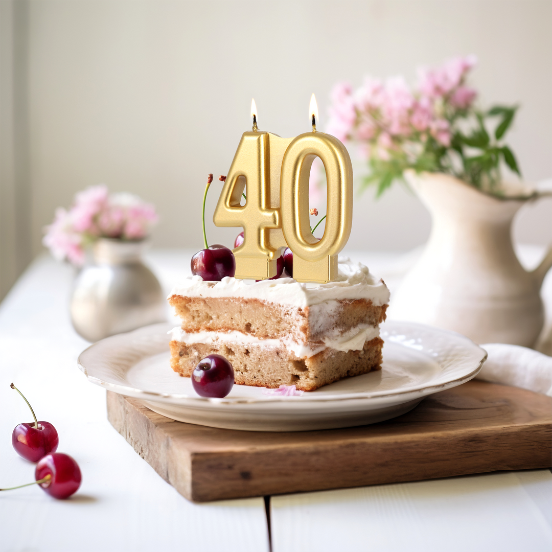 Świeczka złota cyfra 40