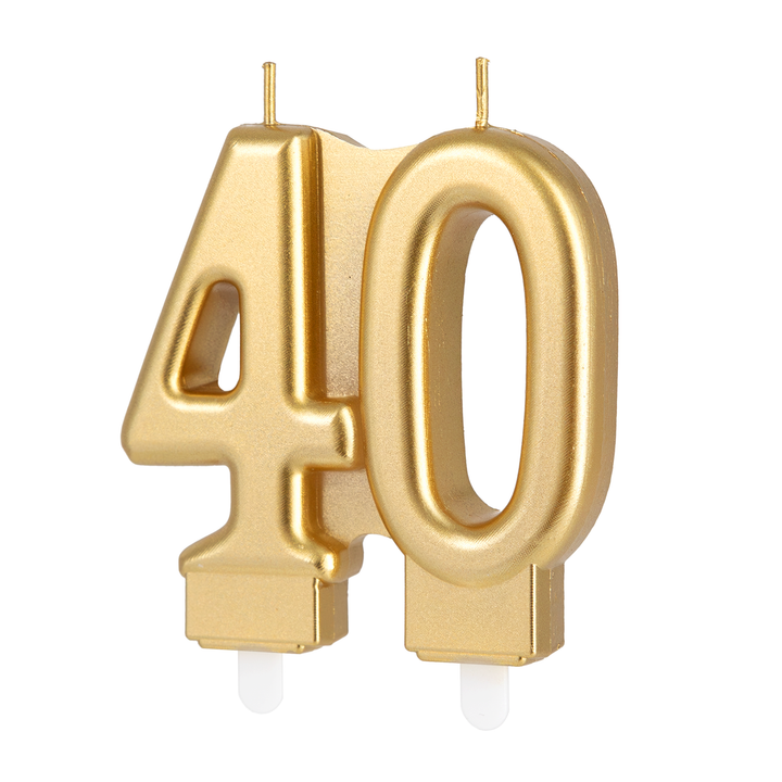 Świeczka złota cyfra 40