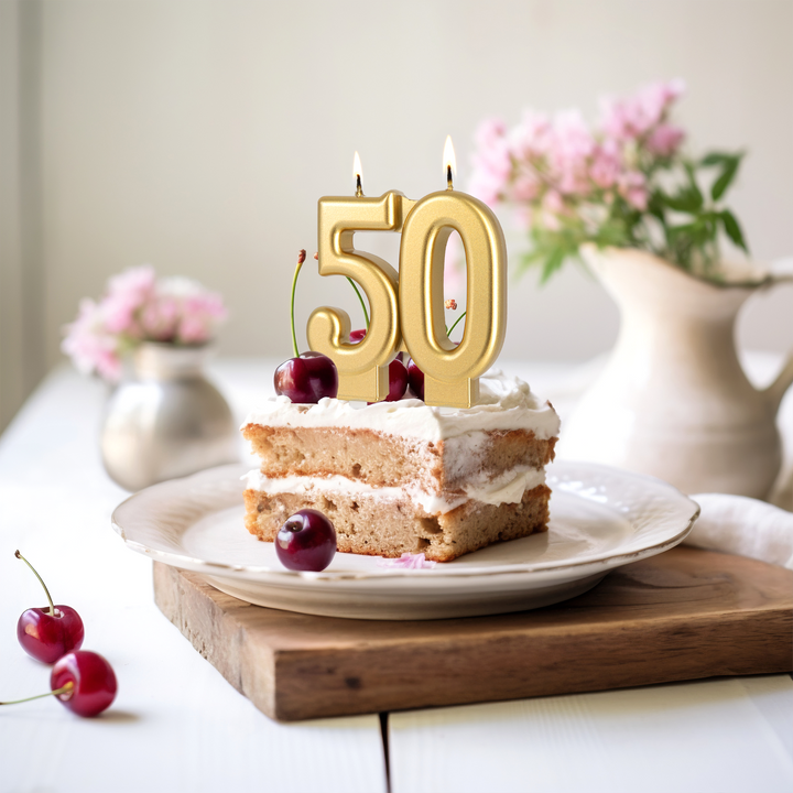 Świeczka złota cyfra 50