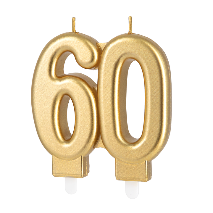 Świeczka złota cyfra 60