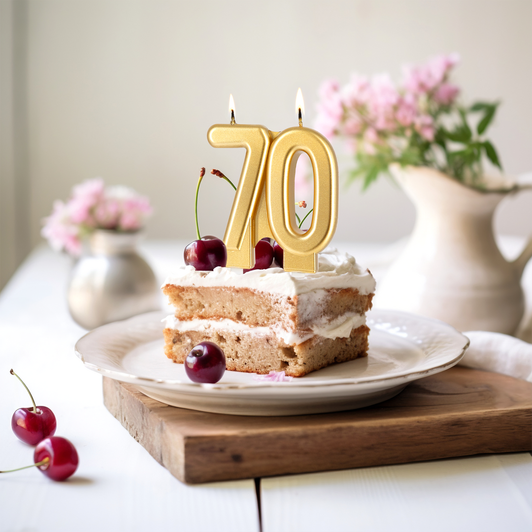 Świeczka złota cyfra 70