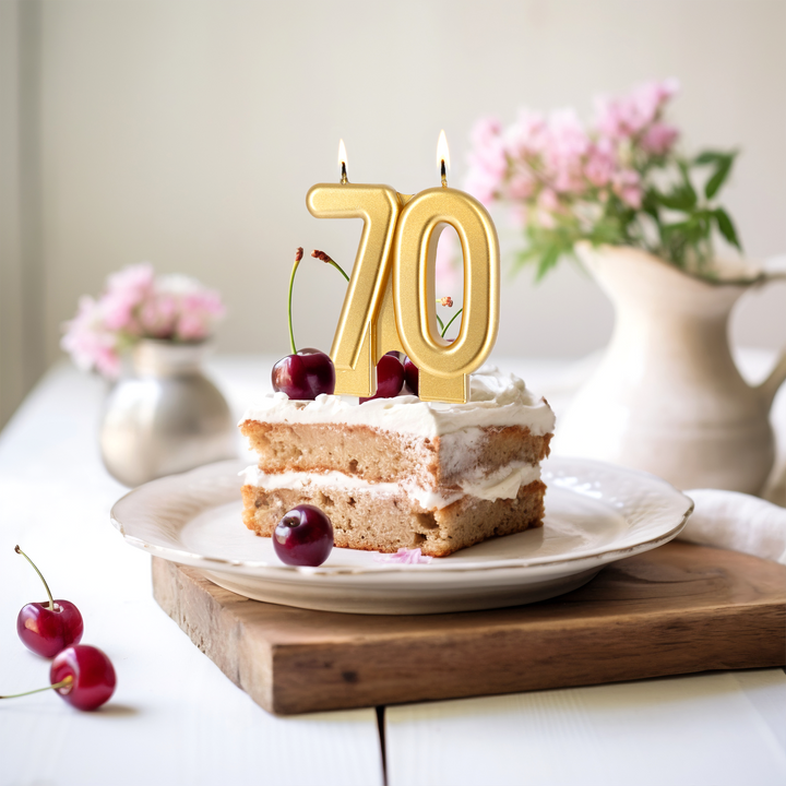 Świeczka złota cyfra 70