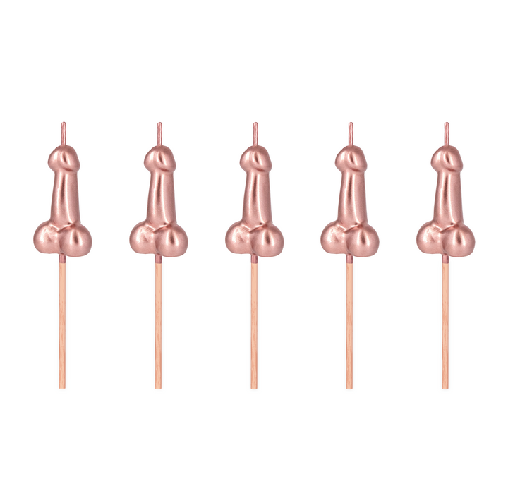 Świeczki penisy rose gold 5 szt.