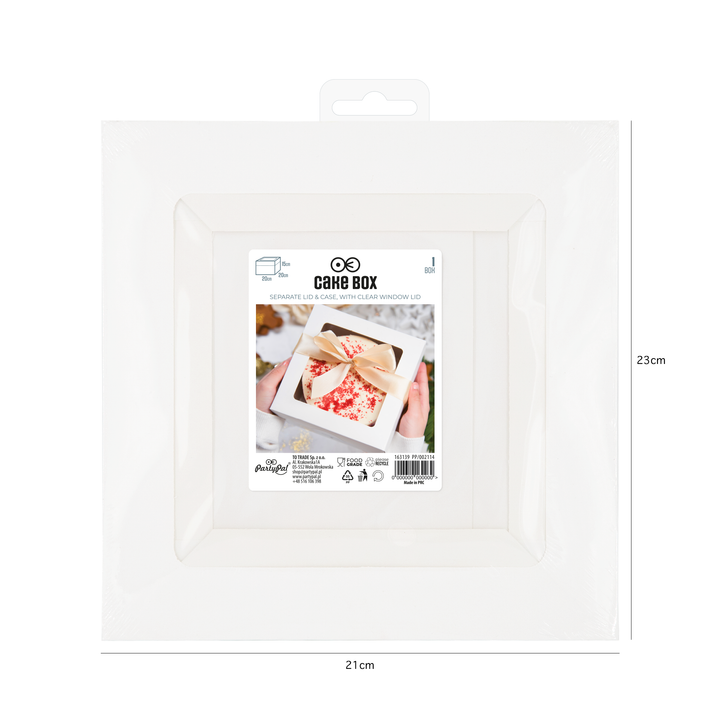 Pudełko na ciasto z przezroczystym okienkiem 20 x 20 x 15 cm 1 szt.