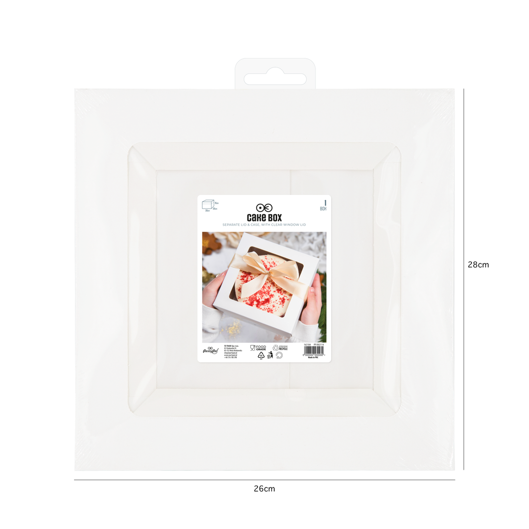 Pudełko na ciasto z przezroczystym okienkiem 25 x 25 x 15 cm 1 szt.