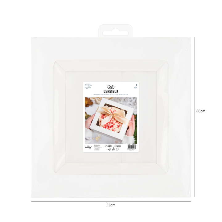 Pudełko na ciasto z przezroczystym okienkiem 25 x 25 x 15 cm 1 szt.