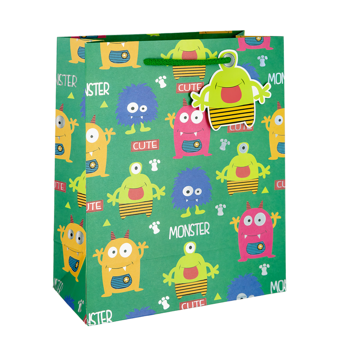 Torebki na prezenty Monster średnie 12 szt. mix