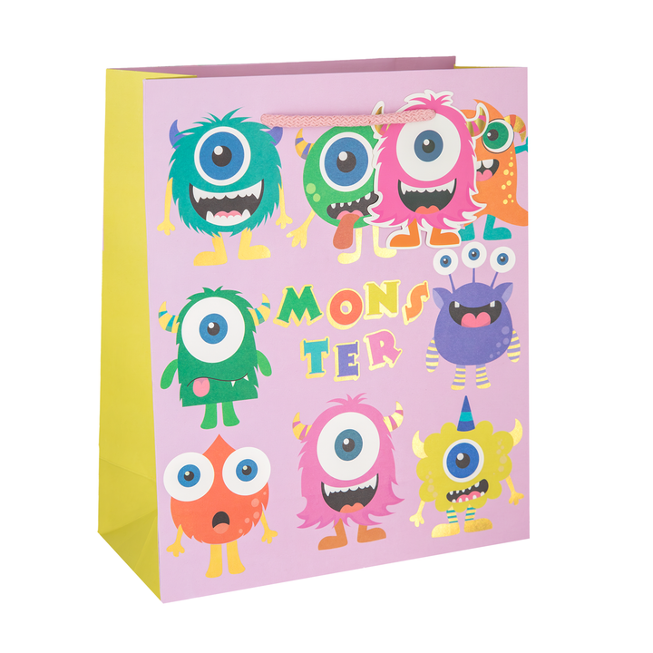 Torebki na prezenty Monster średnie 12 szt. mix