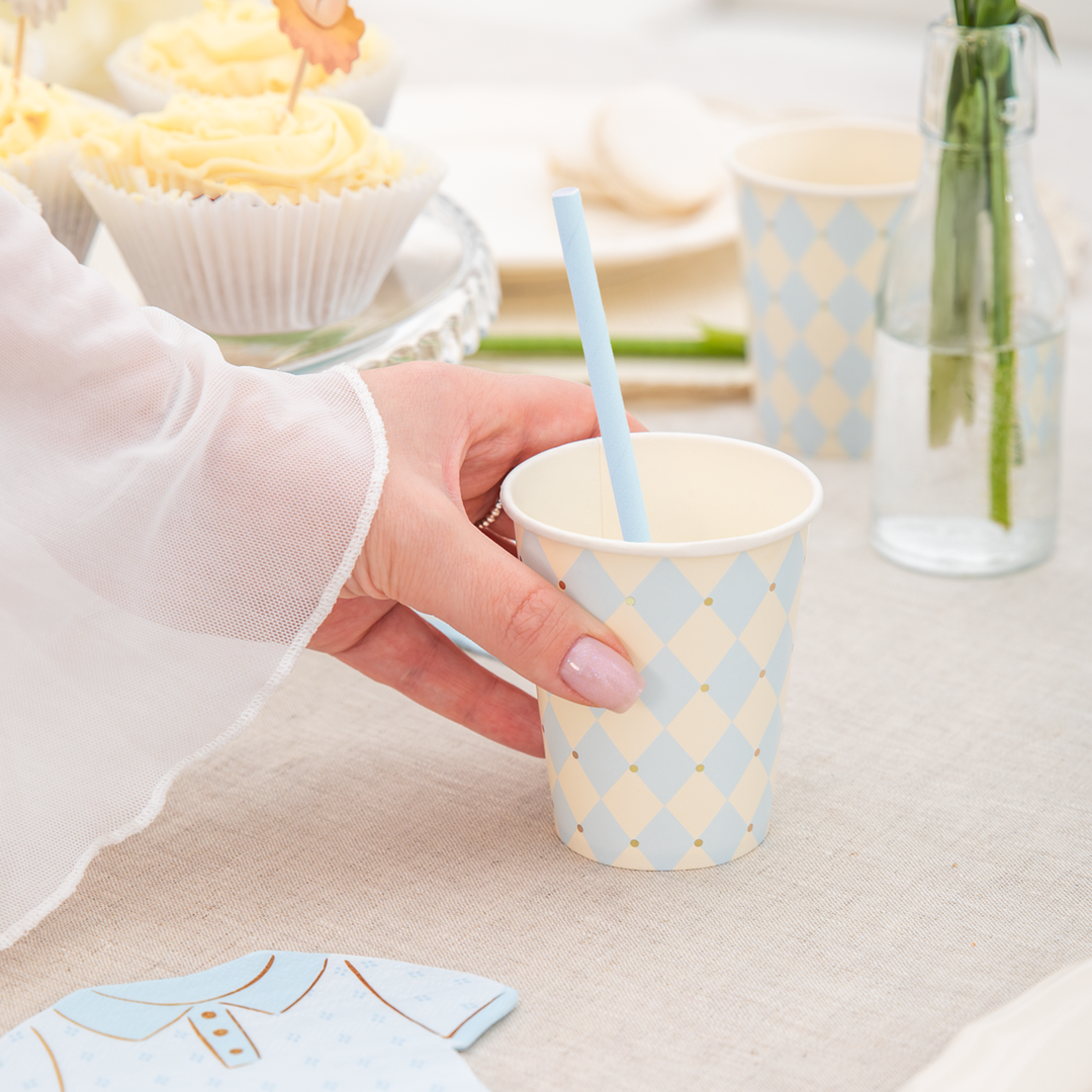 Kubek w romby niebieskie Baby 220ml 6szt.