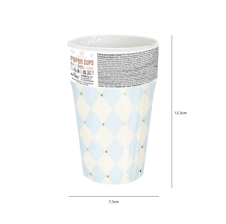 Kubek w romby niebieskie Baby 220ml 6szt.