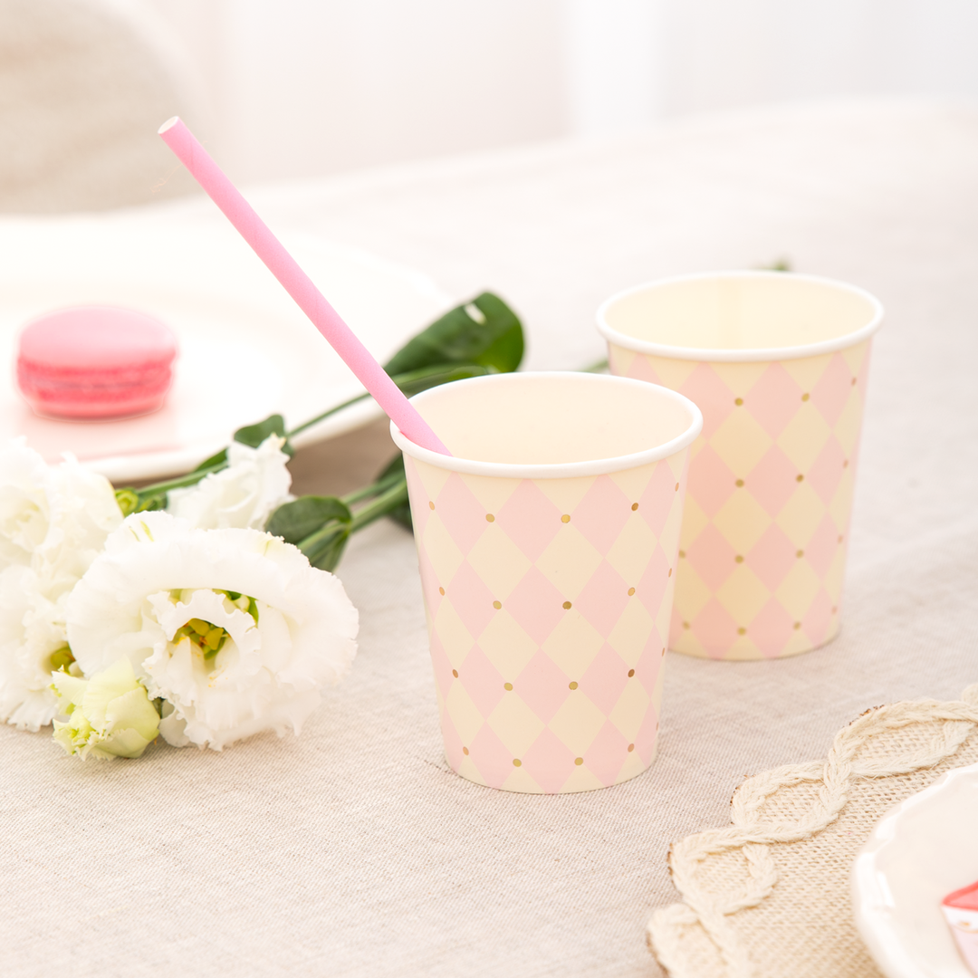 Kubek w romby różowe Baby 220ml 6szt.