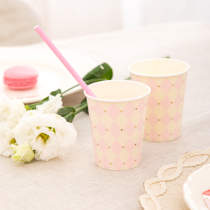 Kubek w romby różowe Baby 220ml 6szt.