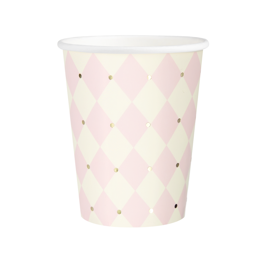 Kubek w romby różowe Baby 220ml 6szt.