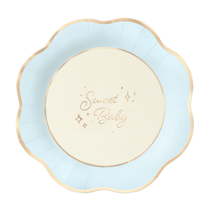 Baby blue paper plate 8 inches 6 pcs.