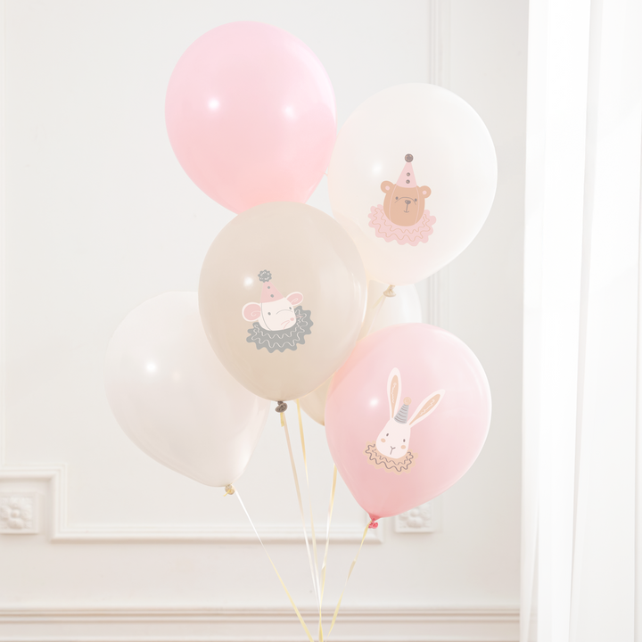 Balony lateksowe pastelowe różowe Baby 6 szt. zestaw