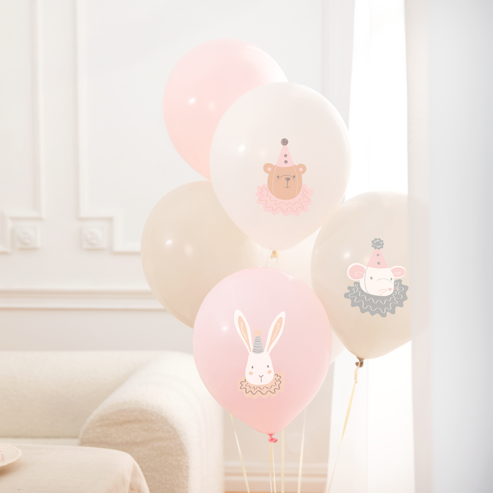 Balony lateksowe pastelowe różowe Baby 6 szt. zestaw