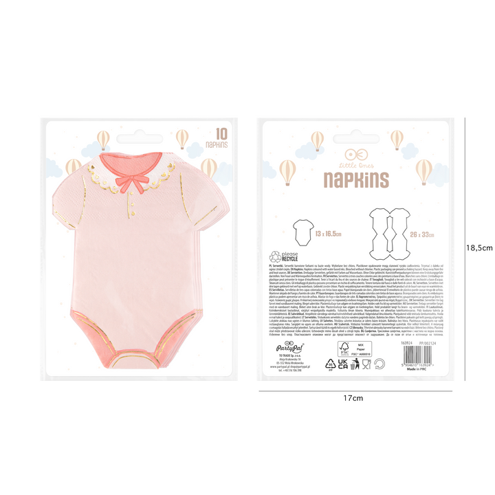 Serwetki body różowe Baby 10szt.
