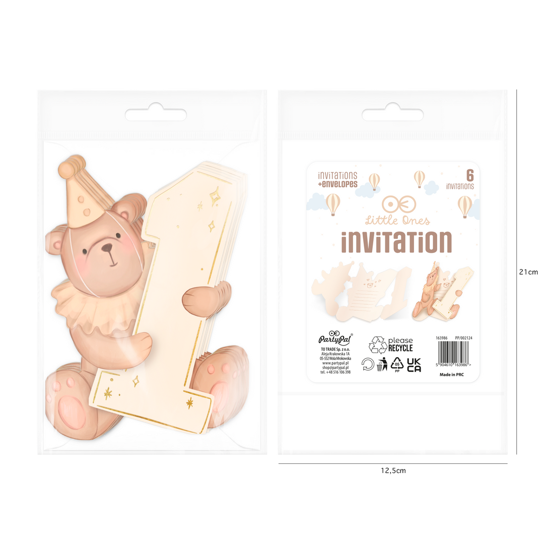 Zaproszenie Miś Baby 1szt.