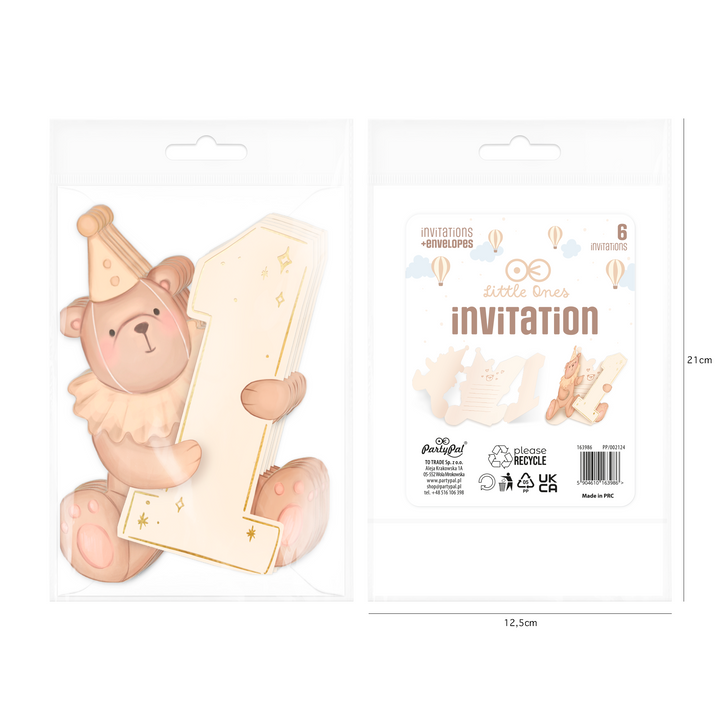 Zaproszenie Miś Baby 1szt.