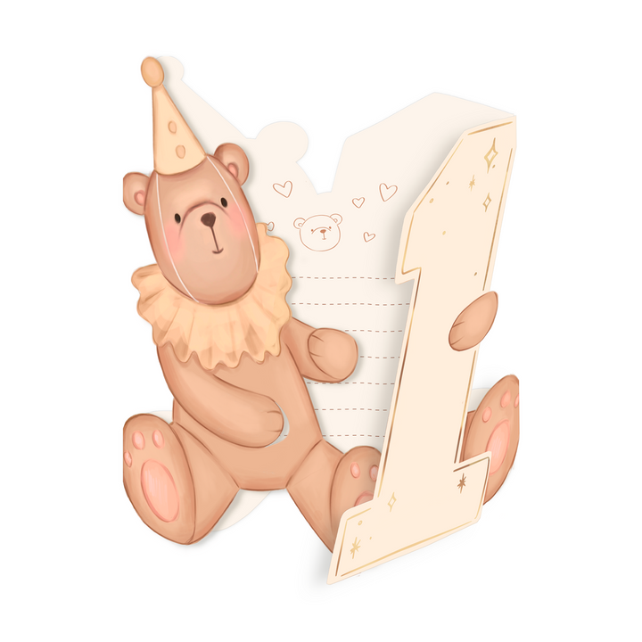 Zaproszenie Miś Baby 1szt.