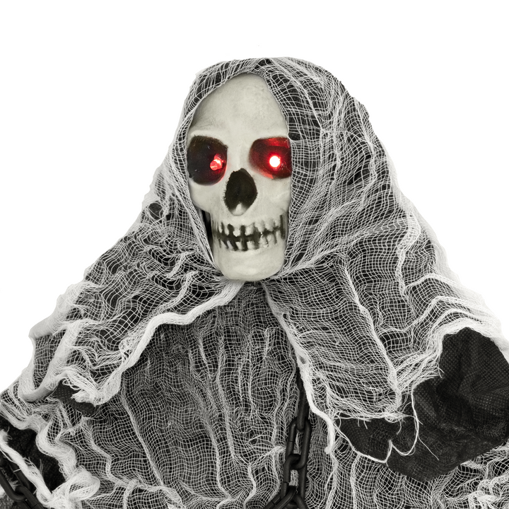 Dekoracja Halloween wiszący Kościotrup świecące oczy z dźwiękiem