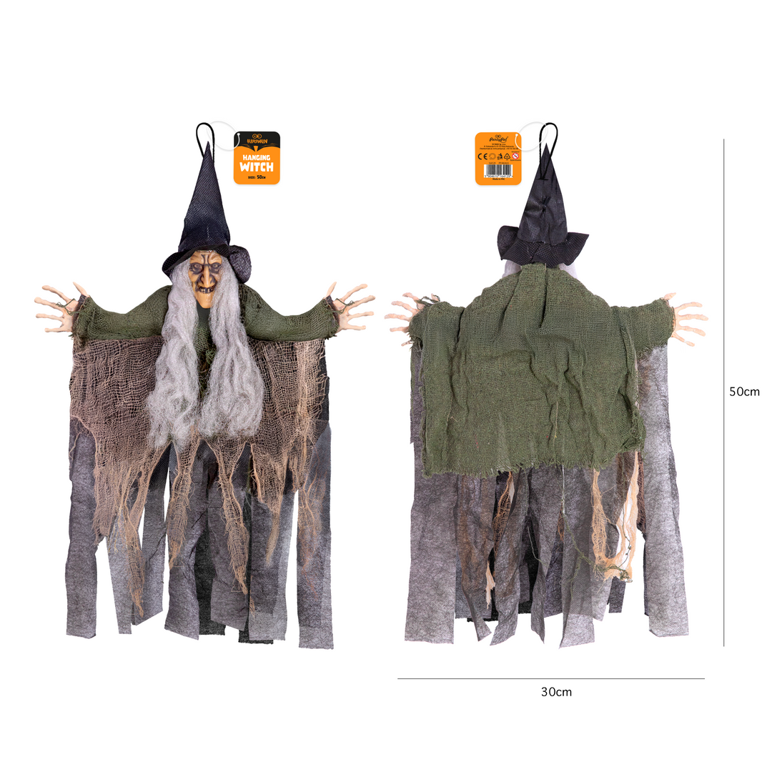 Dekoracja Halloween wisząca Straszna Czarownica