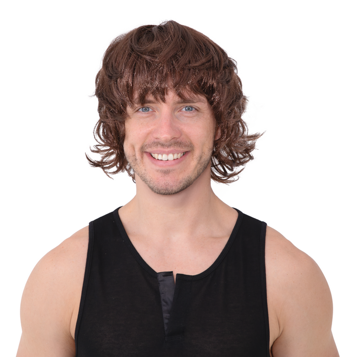 Peruka imprezowa włosy krótkie falowane brązowe