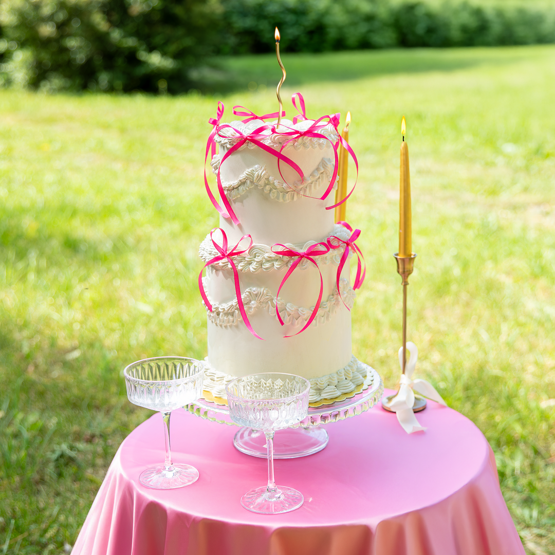 Topper na tort kokardka magenta DIY 1 szt.