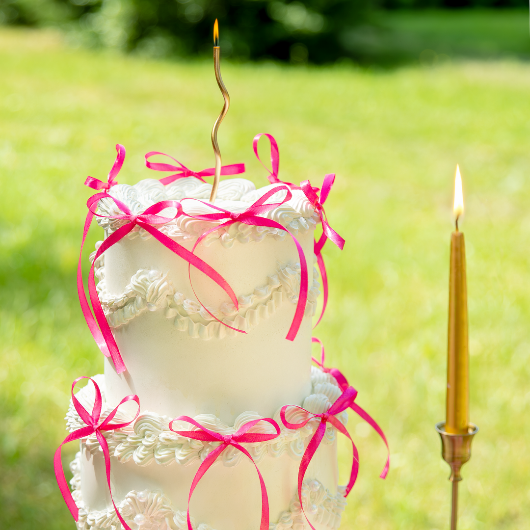 Topper na tort kokardka magenta DIY 1 szt.