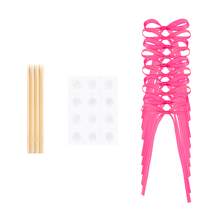 Topper na tort kokardka magenta DIY 1 szt.