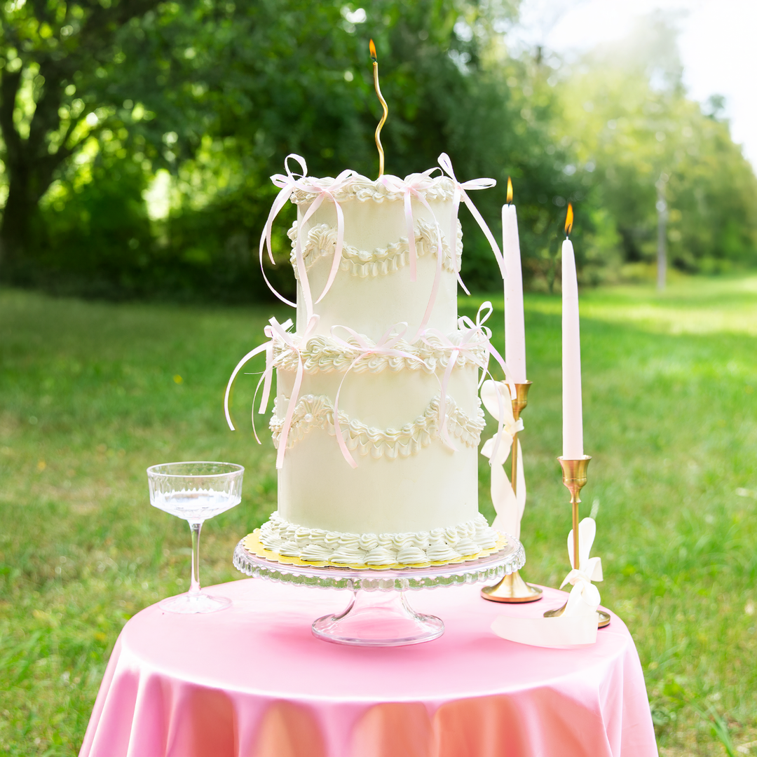 Topper na tort kokardka różowa DIY 1 szt.