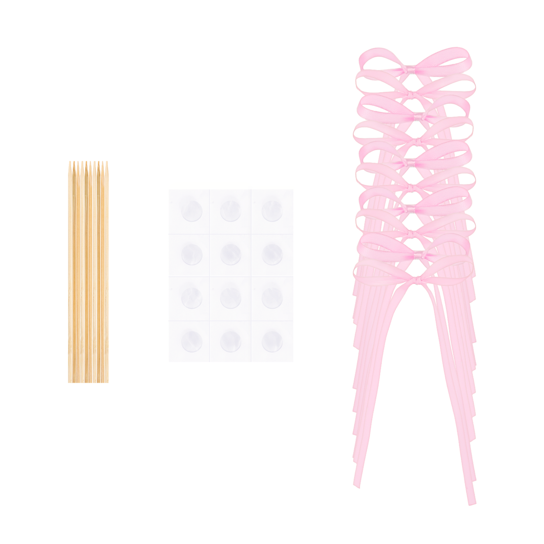 Topper na tort kokardka różowa DIY 1 szt.