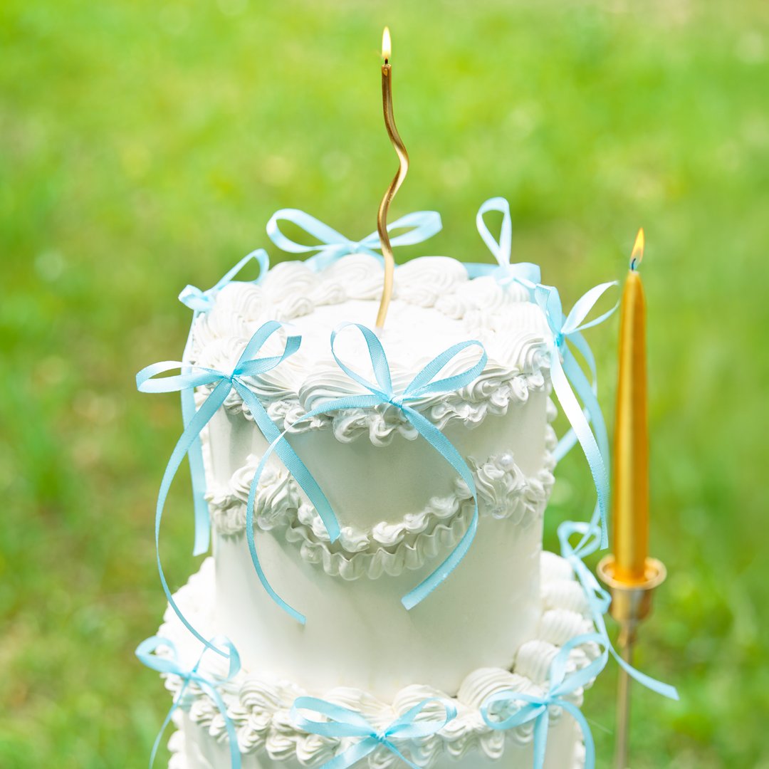 Topper na tort kokardka niebieska DIY 1 szt.