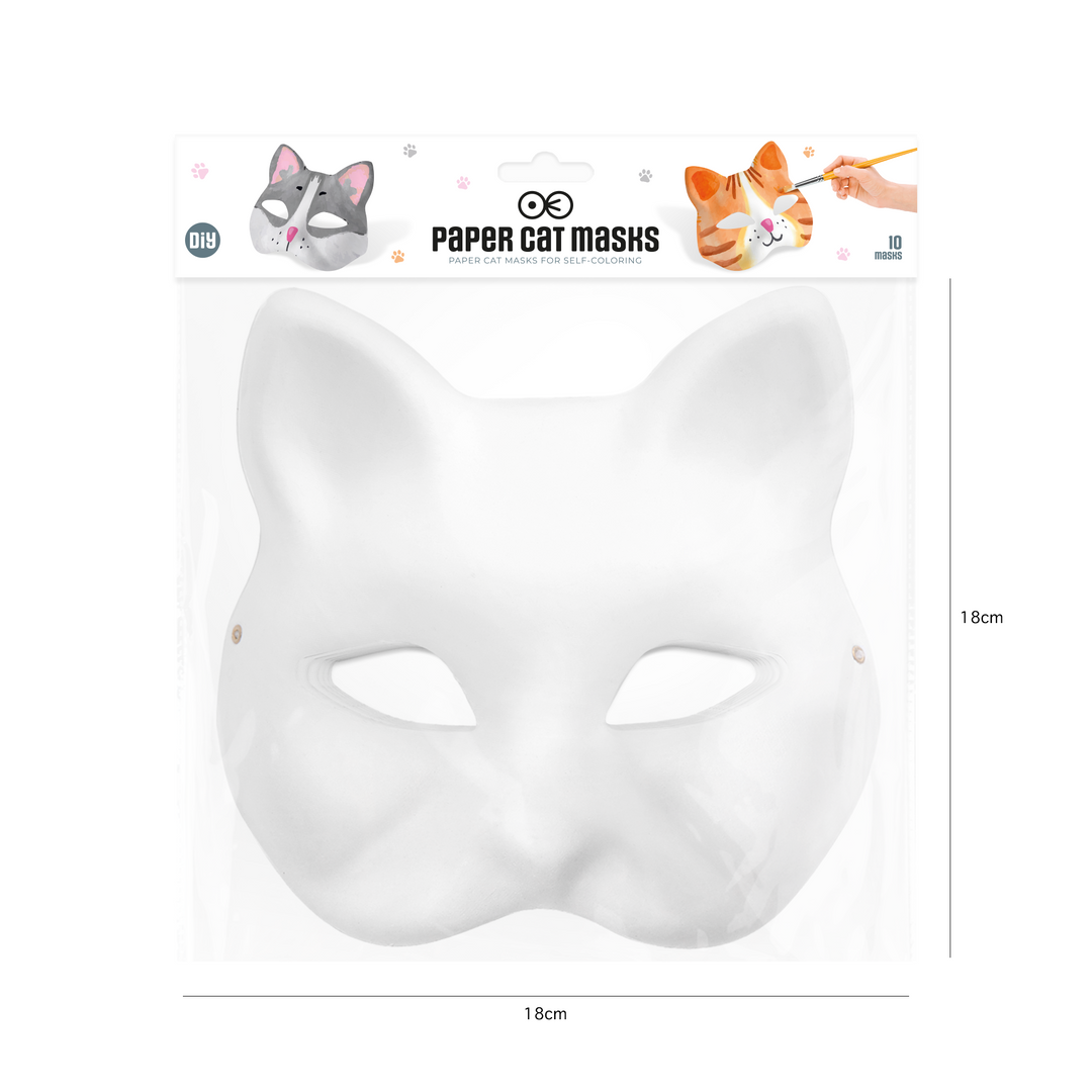 Maska Kot papierowa biała DIY