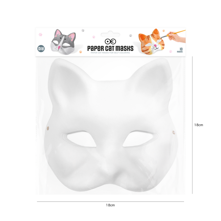 Maska Kot papierowa biała DIY