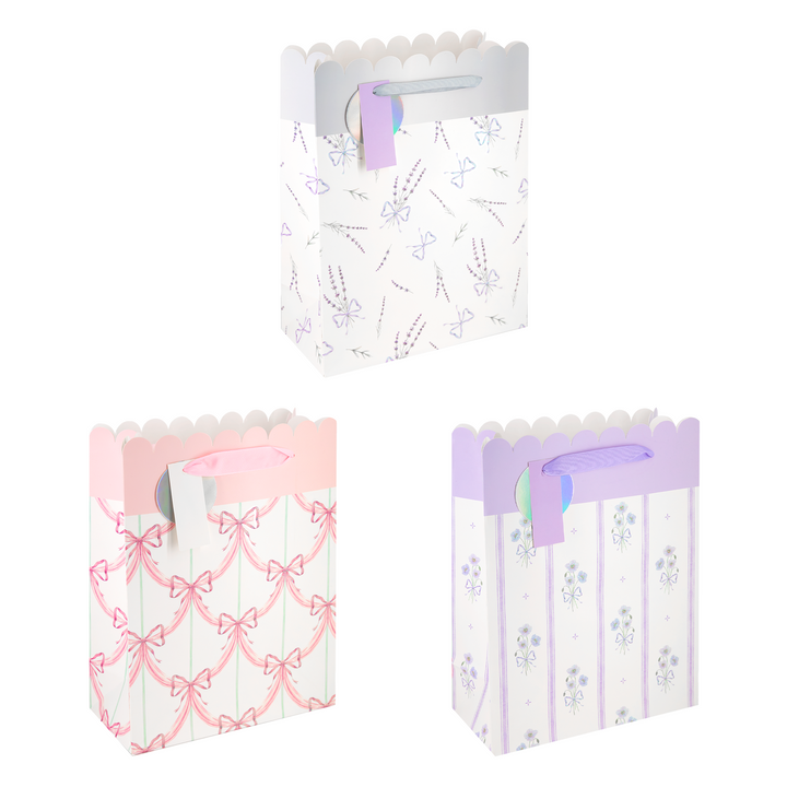 Torebki na prezenty kokardki pastelowe średnie