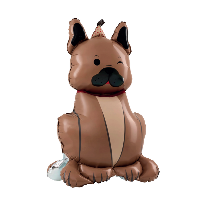 Balon foliowy stojący Pies Buldog z czapeczką 60x98 cm