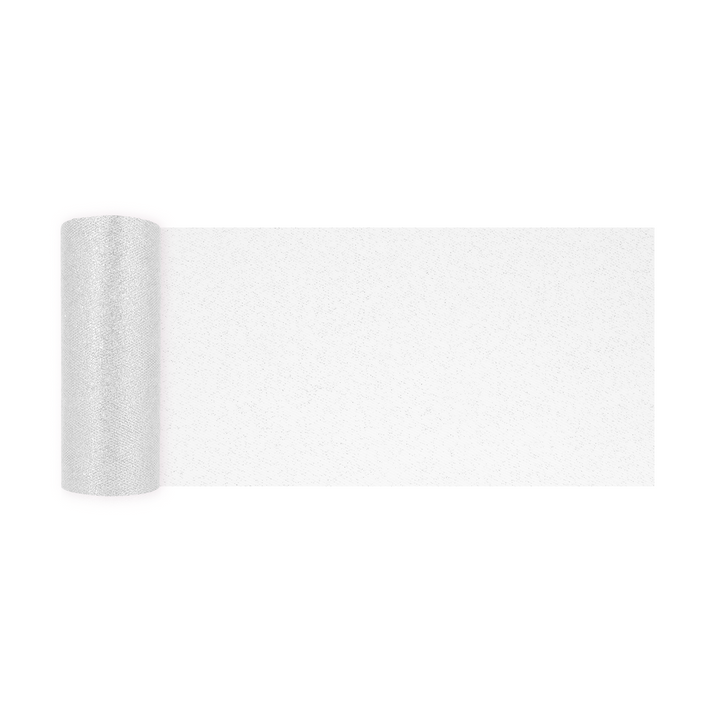 Tiul brokatowy srebrny 0,15x9m